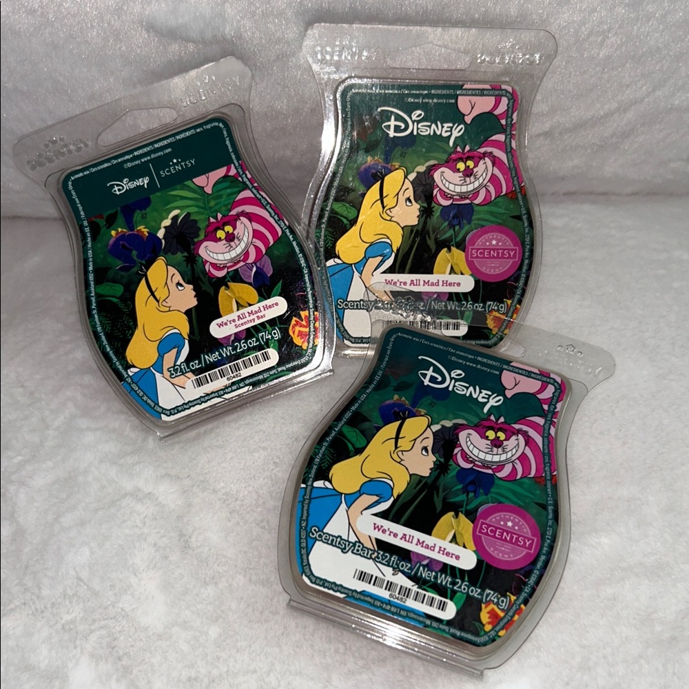 Scentsy x Disney Alice in Wonderland wax bars *NEW* WAX MELTS HOME FRAGRANCE X3